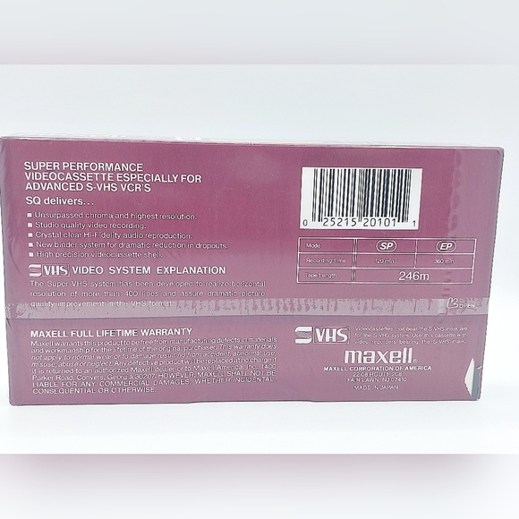 Vtg‎ Maxell ST-120 Studio Quality VHS tape Sealed - Picture 3 of 3